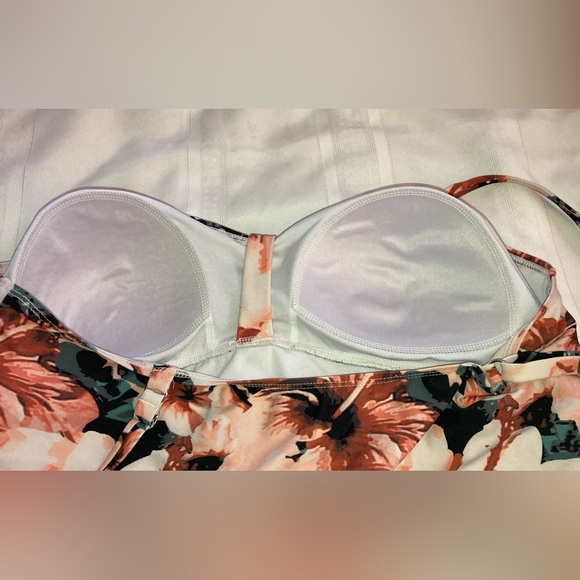 HILOR WOMENS 20 TANKINI TOP RETRO RUCHED WITH RUFFLE HEM - Picture 5 of 8